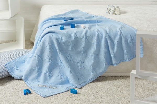 STARS mit Kosewort Kuscheldecke aus Biobaumwolle